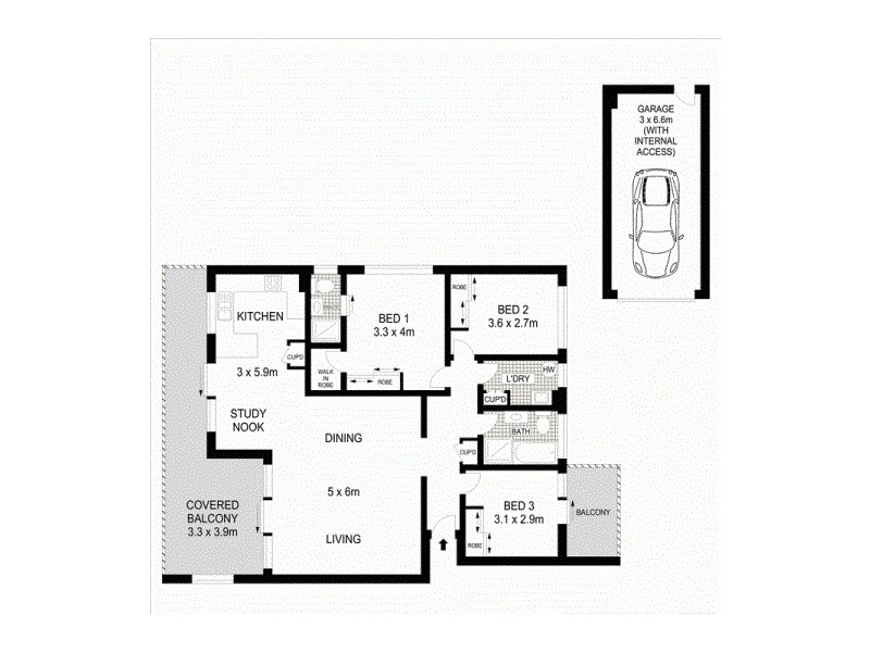 6/28 Lauderdale Avenue, Fairlight NSW 2094 Floorplan