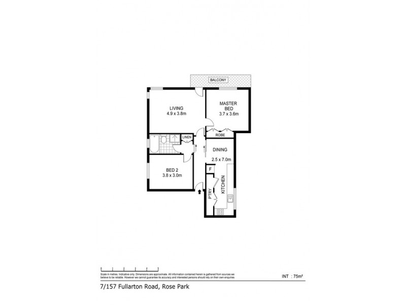 7/157 Fullarton Road, Rose Park SA 5067 Floorplan