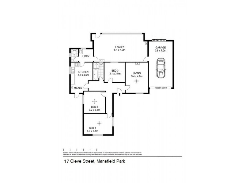 17 Cleve Street, Mansfield Park SA 5012 Floorplan