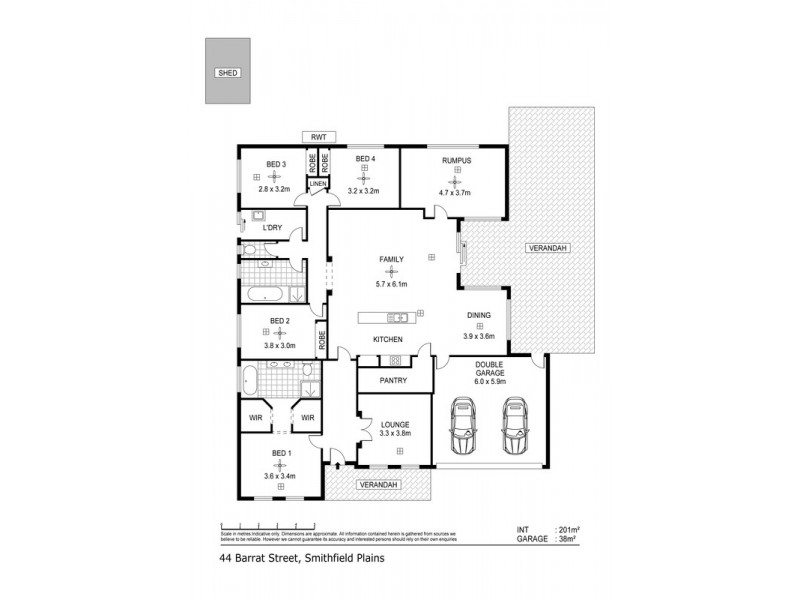 44 Barrat Street, Smithfield Plains SA 5114 Floorplan