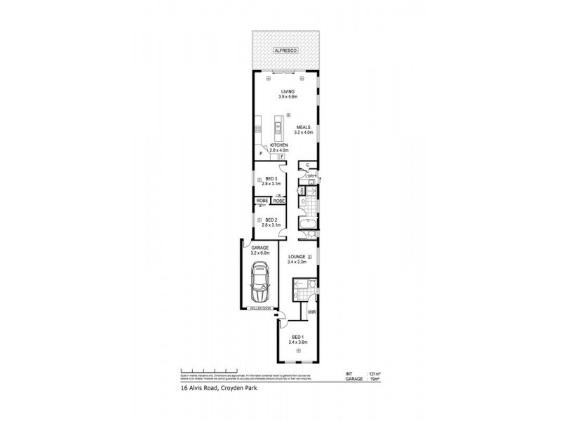 16 Alvis Road, Croydon Park SA 5008 Floorplan