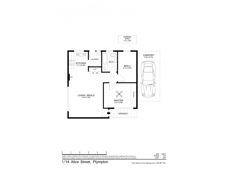 Unit 1, 14 Alice Street, Plympton SA 5038 Floorplan