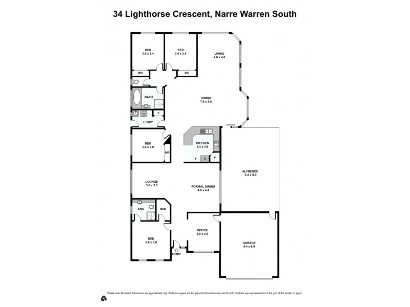 34 Lighthorse Crescent, Narre Warren South VIC 3805 Floorplan