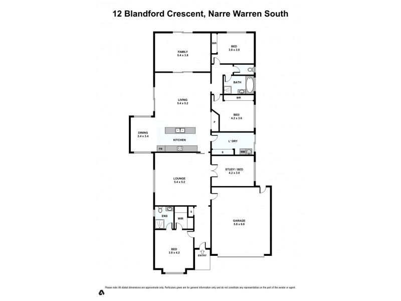 12 Blandford Crescent, Narre Warren South VIC 3805 Floorplan