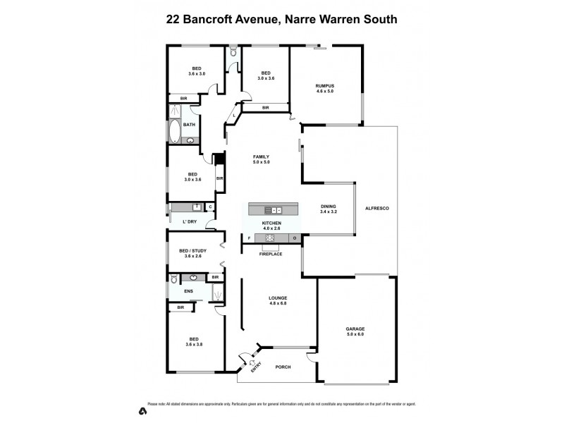 22 Bancroft Avenue, Narre Warren South VIC 3805 Floorplan