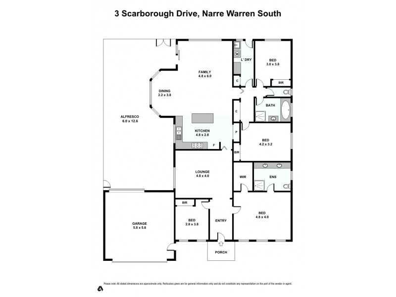 3 Scarborough Drive, Narre Warren South VIC 3805 Floorplan
