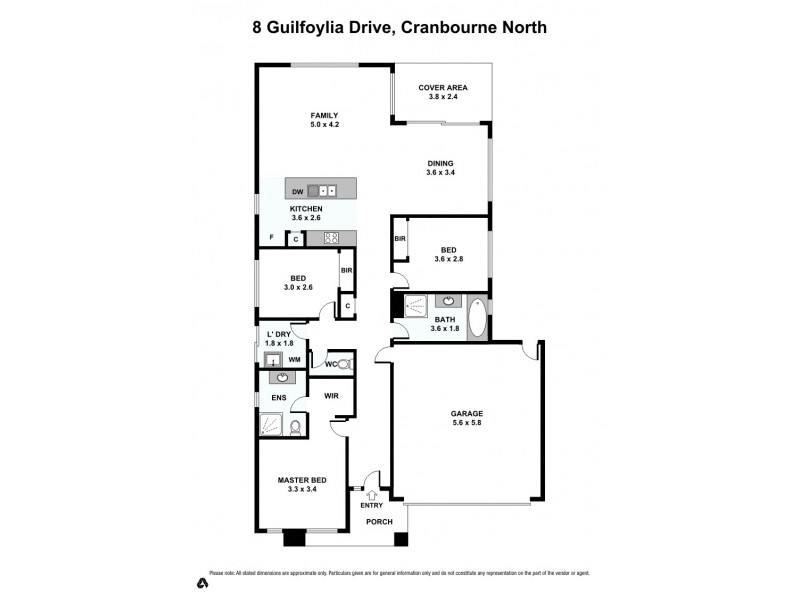 8 Guilfoylia Drive, Cranbourne North VIC 3977 Floorplan