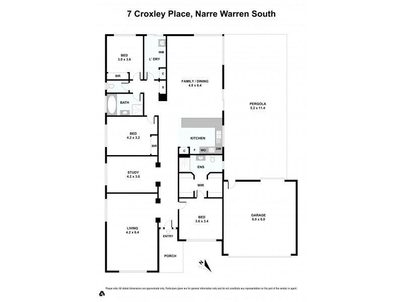 7 Croxley Place, Narre Warren South VIC 3805 Floorplan