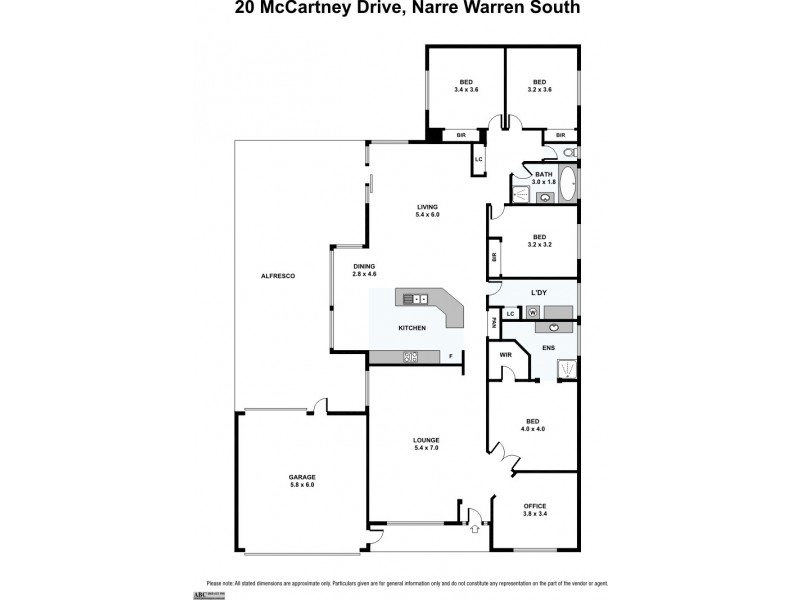 20 McCartney Drive, Narre Warren South VIC 3805 Floorplan