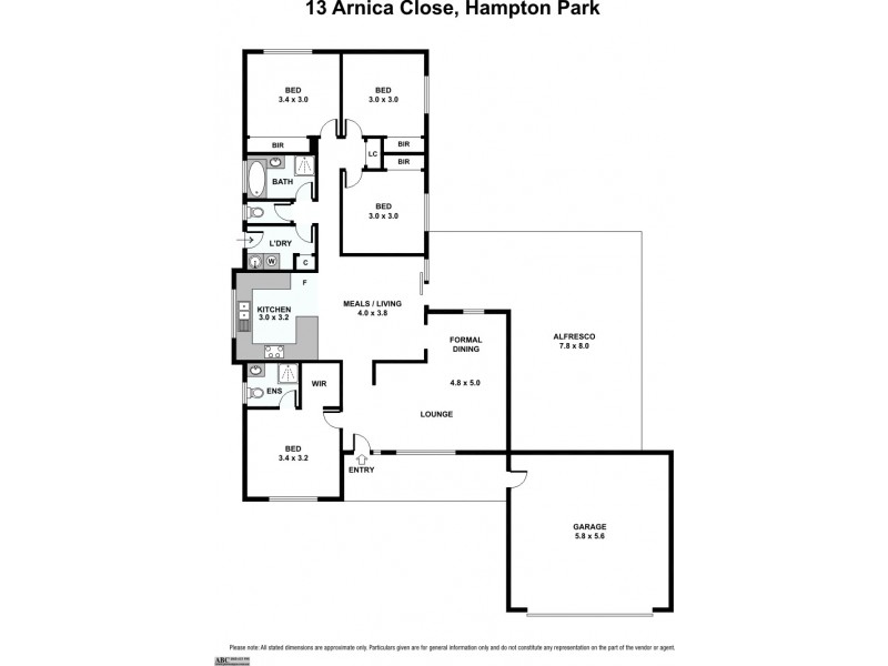 13 Arnica Close, Hampton Park VIC 3976 Floorplan