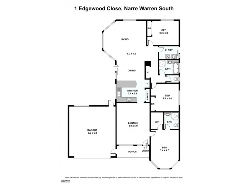 1 Edgewood Close, Narre Warren South VIC 3805 Floorplan