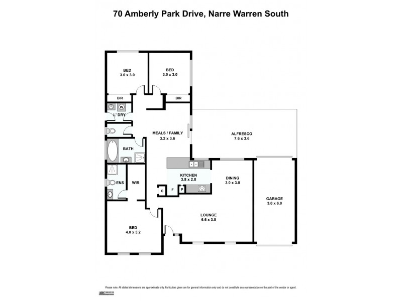 70 Amberly Park Drive, Narre Warren South VIC 3805 Floorplan