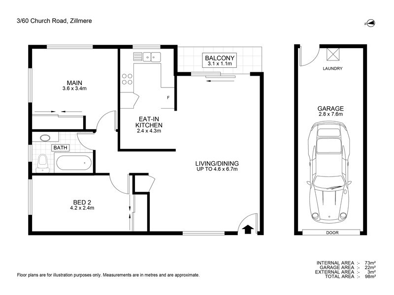 3/60 Church Road, Zillmere QLD 4034 Floorplan