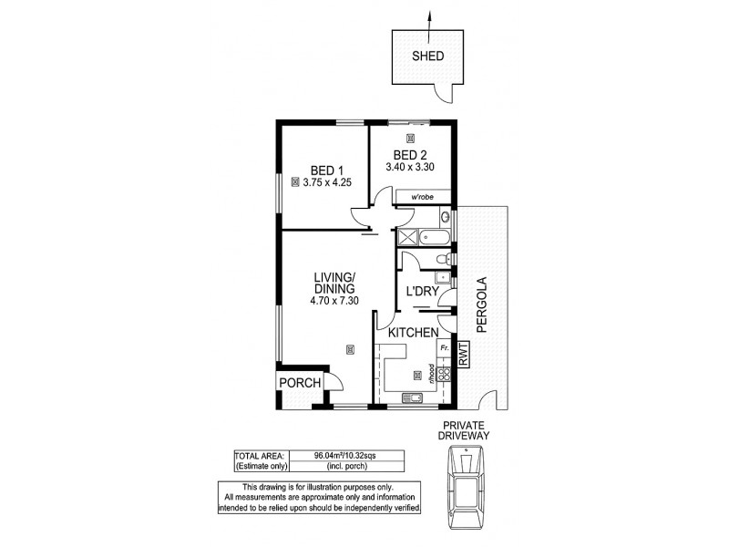 1/12 Prinse Street, West Beach SA 5024 Floorplan