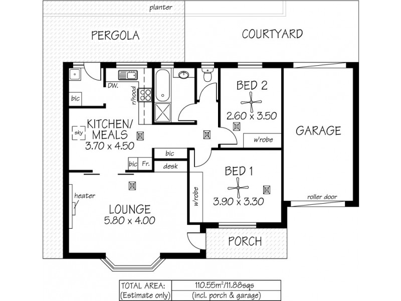 Unit 1, 269 Seacombe Road, South Brighton SA 5048 Floorplan