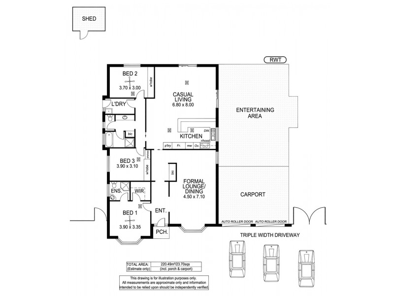 21 Wooding Avenue, Woodcroft SA 5162 Floorplan