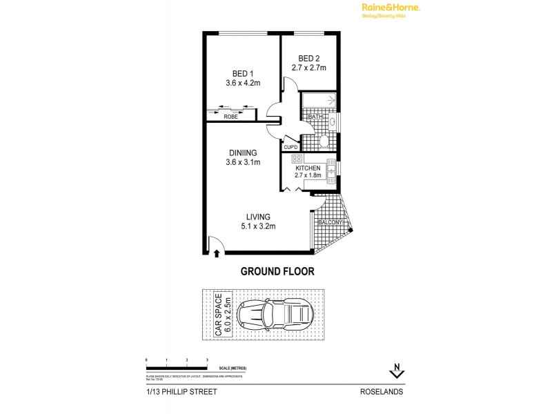 1/13 Phillip Street, Roselands NSW 2196 Floorplan