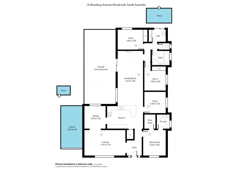 14 Wooding Avenue, Woodcroft SA 5162 Floorplan