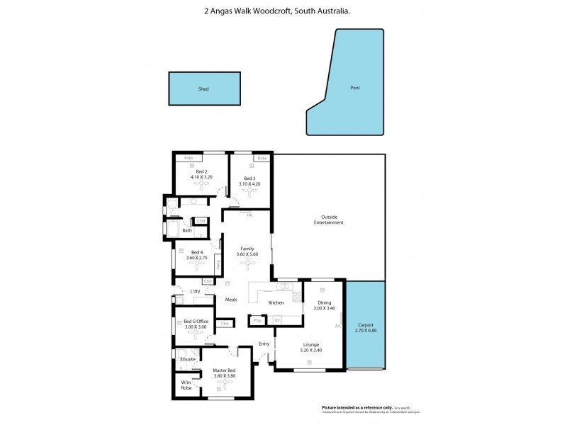 2 Angas Walk, Woodcroft SA 5162 Floorplan