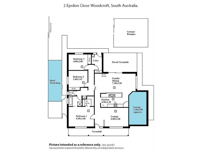 2 Epsilon Close, Woodcroft SA 5162 Floorplan