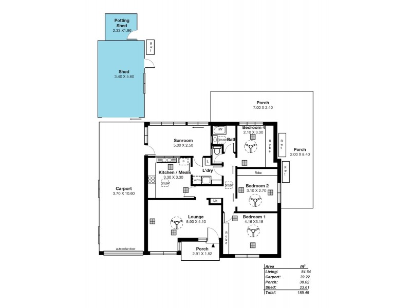 41 Moorong Road, O’sullivan Beach SA 5166 Floorplan