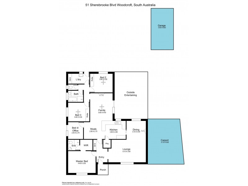 51 Sherebrooke Boulevard, Woodcroft SA 5162 Floorplan