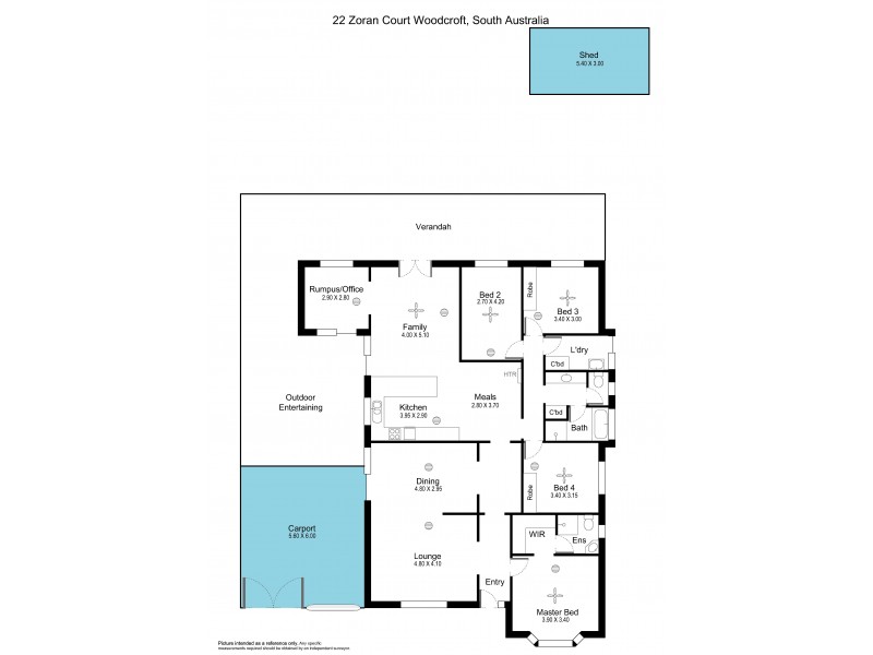 22 Zoran Court, Woodcroft SA 5162 Floorplan