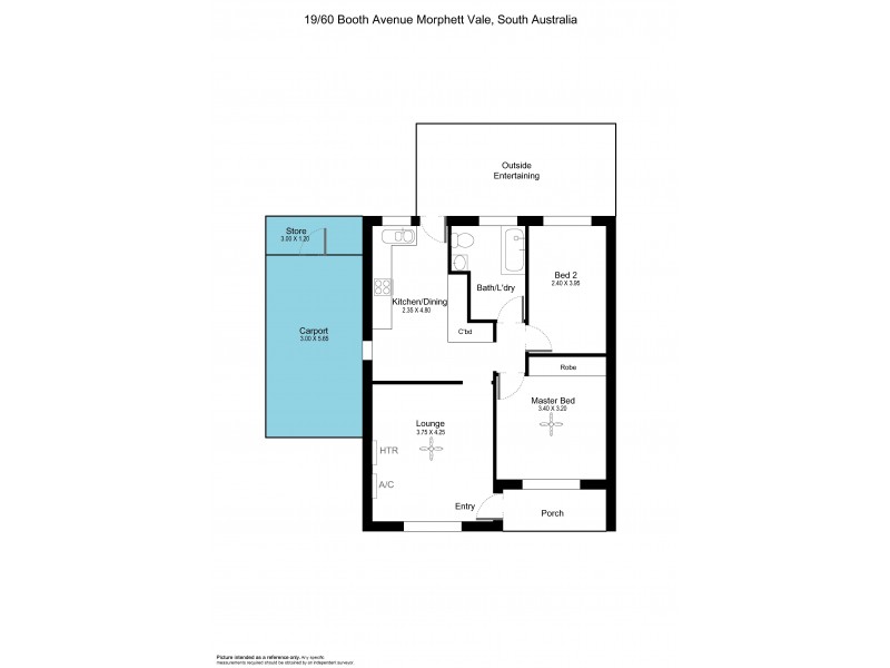 19/60 Booth Avenue, Morphett Vale SA 5162 Floorplan