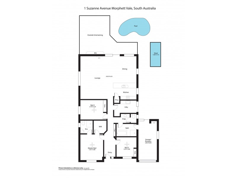 1 Suzanne Avenue, Morphett Vale SA 5162 Floorplan