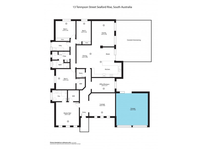 13 Tennyson Street, Seaford Rise SA 5169 Floorplan
