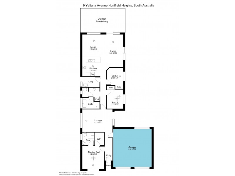 9 Yeltana Avenue, Huntfield Heights SA 5163 Floorplan