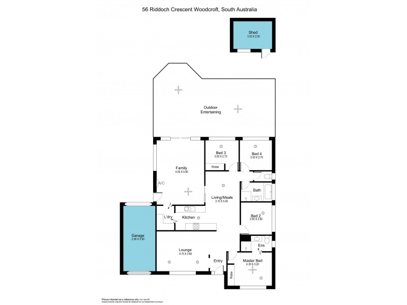 56 Riddoch Crescent, Woodcroft SA 5162 Floorplan