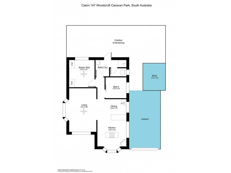 Cabin 147 Woodcroft Park Bains Rd, Woodcroft SA 5162 Floorplan