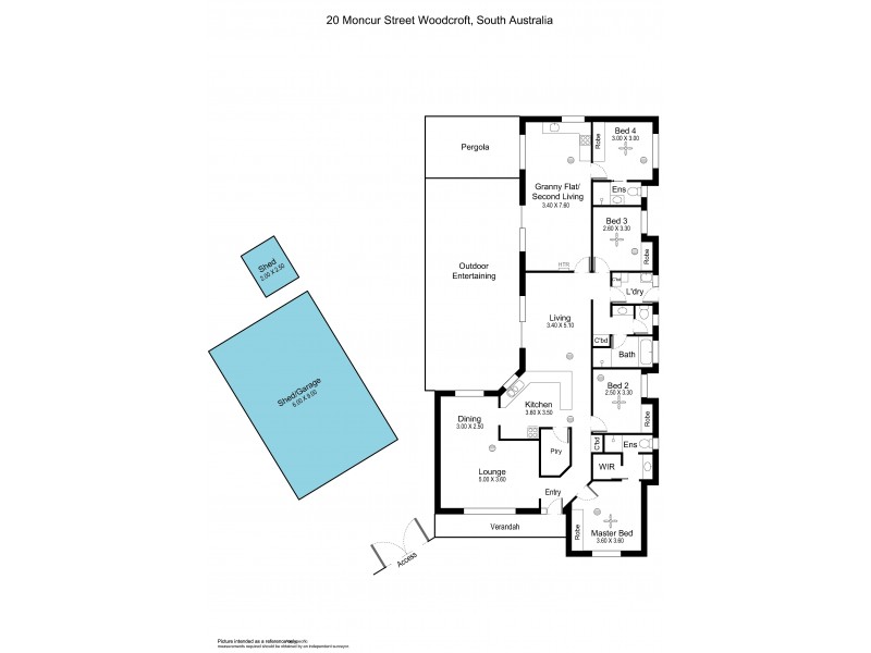 20 Moncur Street, Woodcroft SA 5162 Floorplan