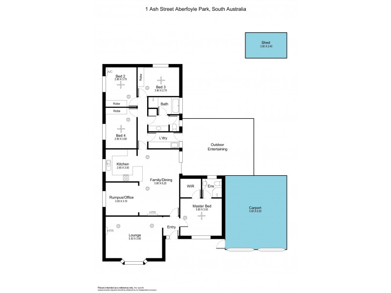 1 Ash Street, Aberfoyle Park SA 5159 Floorplan