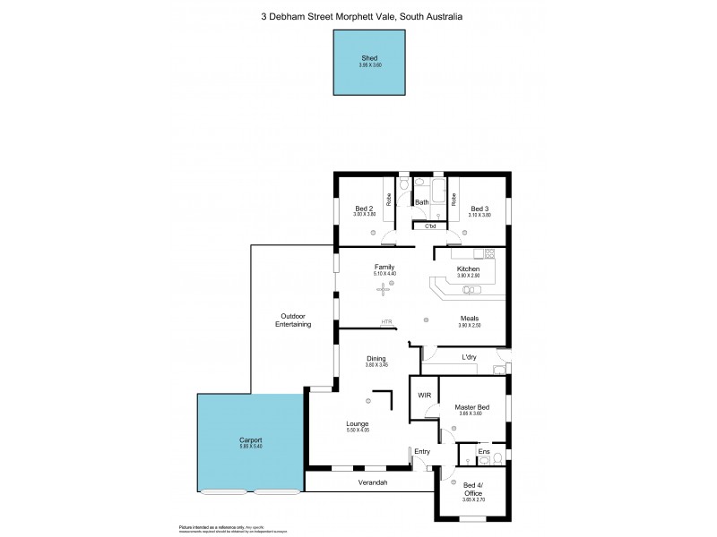 3 Debham Street, Morphett Vale SA 5162 Floorplan
