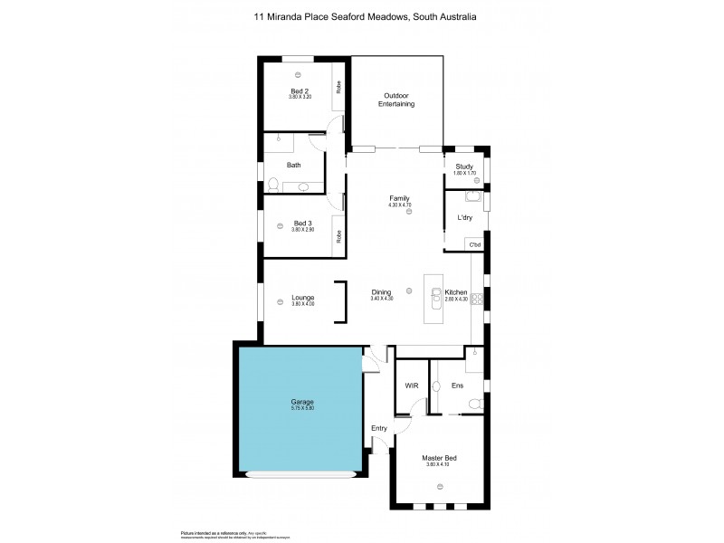 11 Miranda Place, Seaford Meadows SA 5169 Floorplan
