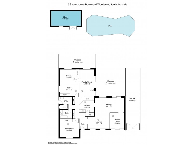 5 Sherebrooke Boulevard, Woodcroft SA 5162 Floorplan