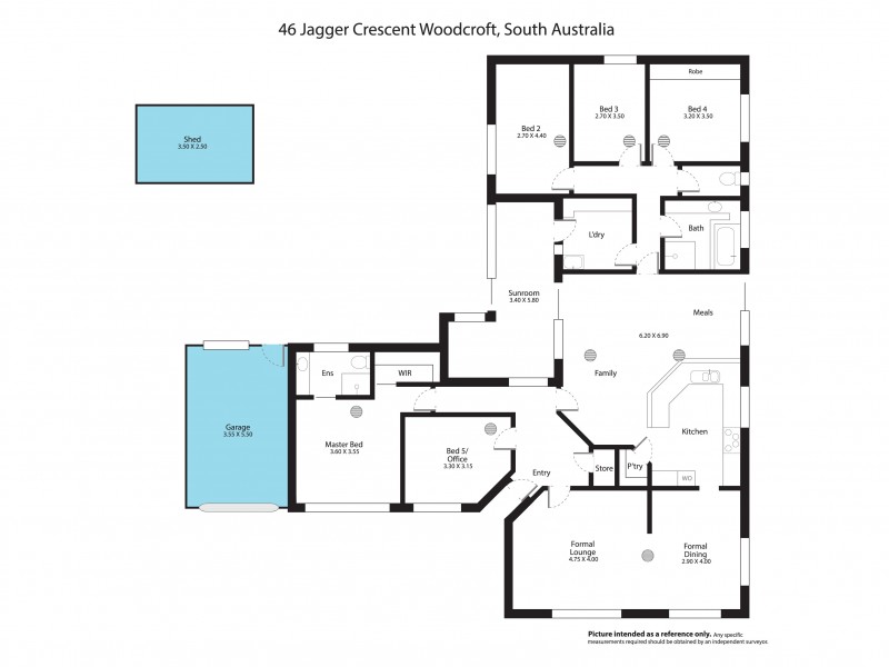 46 Jagger Crescent, Woodcroft SA 5162 Floorplan