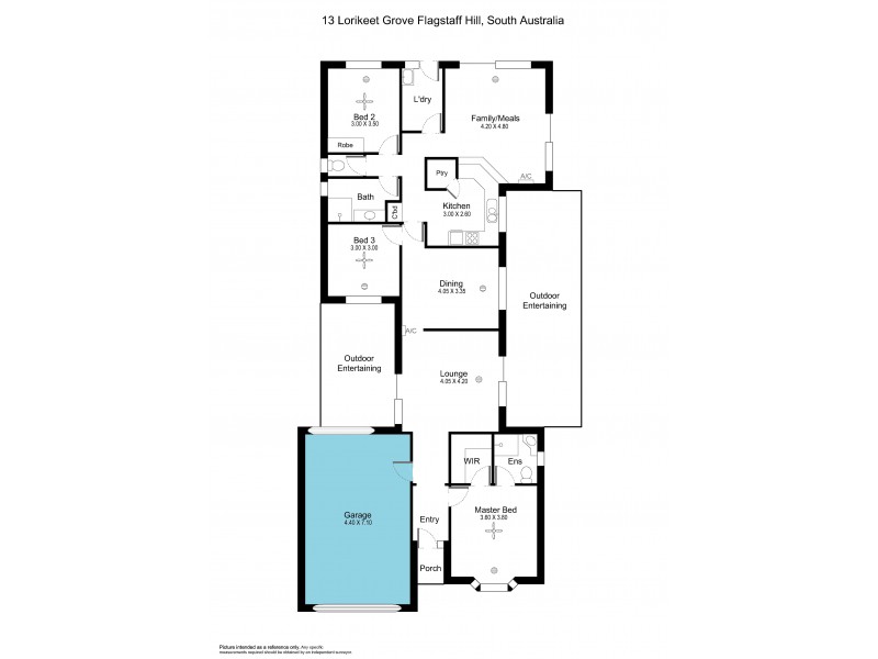 13 Lorikeet Grove, Flagstaff Hill SA 5159 Floorplan