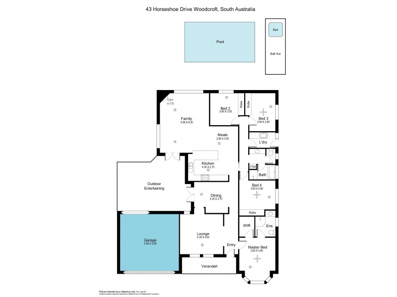 43 Horseshoe Drive, Woodcroft SA 5162 Floorplan