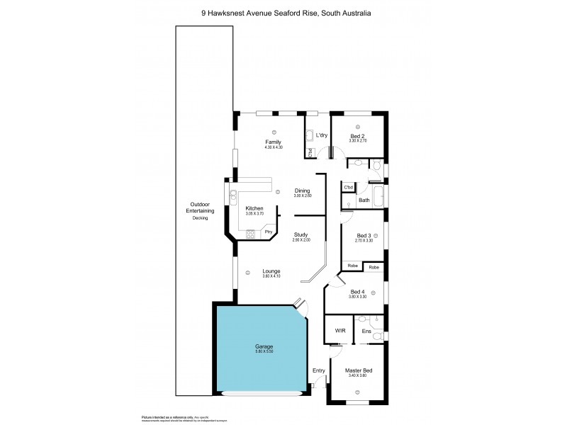 9 Hawksnest Avenue, Seaford Rise SA 5169 Floorplan