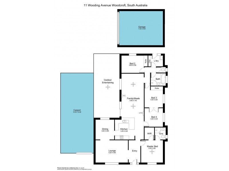 11 Wooding Avenue, Woodcroft SA 5162 Floorplan