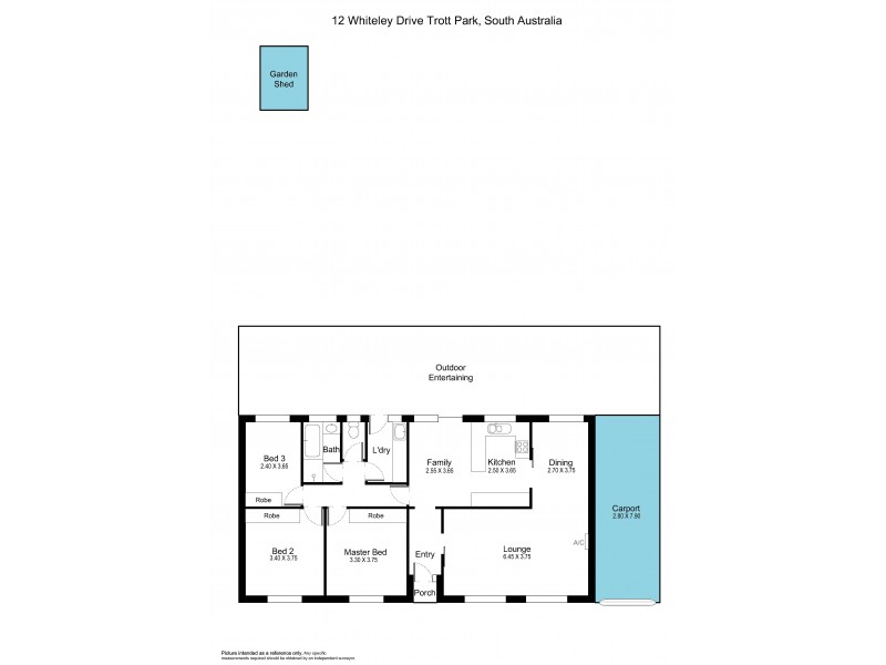 12 Whiteley Drive, Trott Park SA 5158 Floorplan