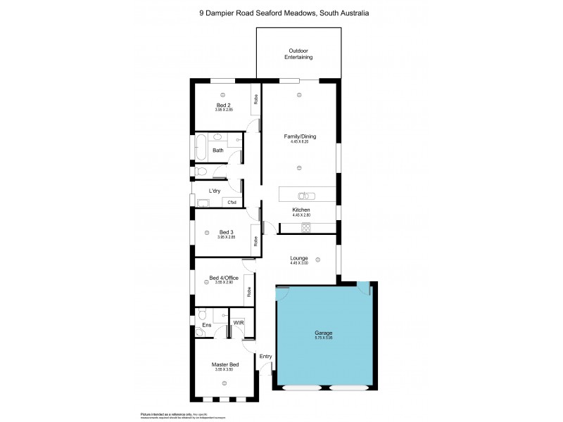 9 Dampier Road, Seaford Meadows SA 5169 Floorplan