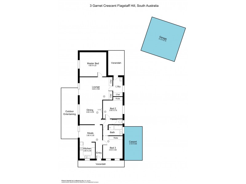 3 Garnet Crescent, Flagstaff Hill SA 5159 Floorplan
