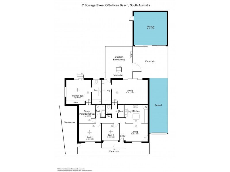 7 Borraga Street, O’sullivan Beach SA 5166 Floorplan