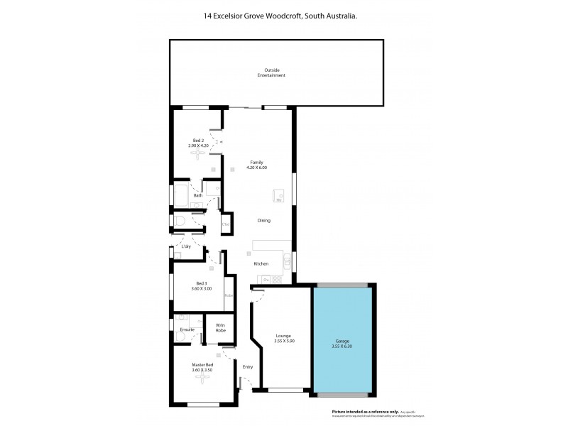 14 Excelsior Grove, Woodcroft SA 5162 Floorplan