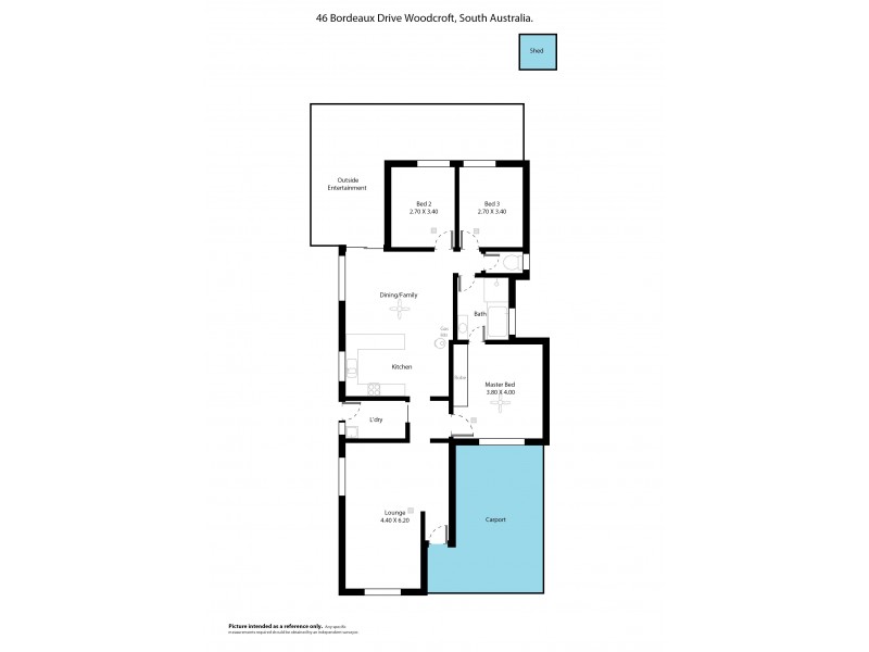 46 Bordeaux Drive, Woodcroft SA 5162 Floorplan