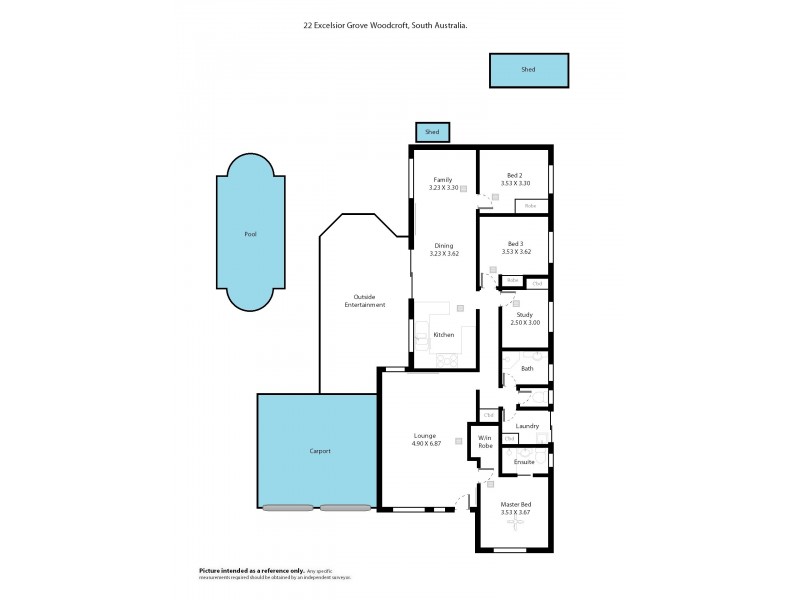 22 Excelsior Grove, Woodcroft SA 5162 Floorplan